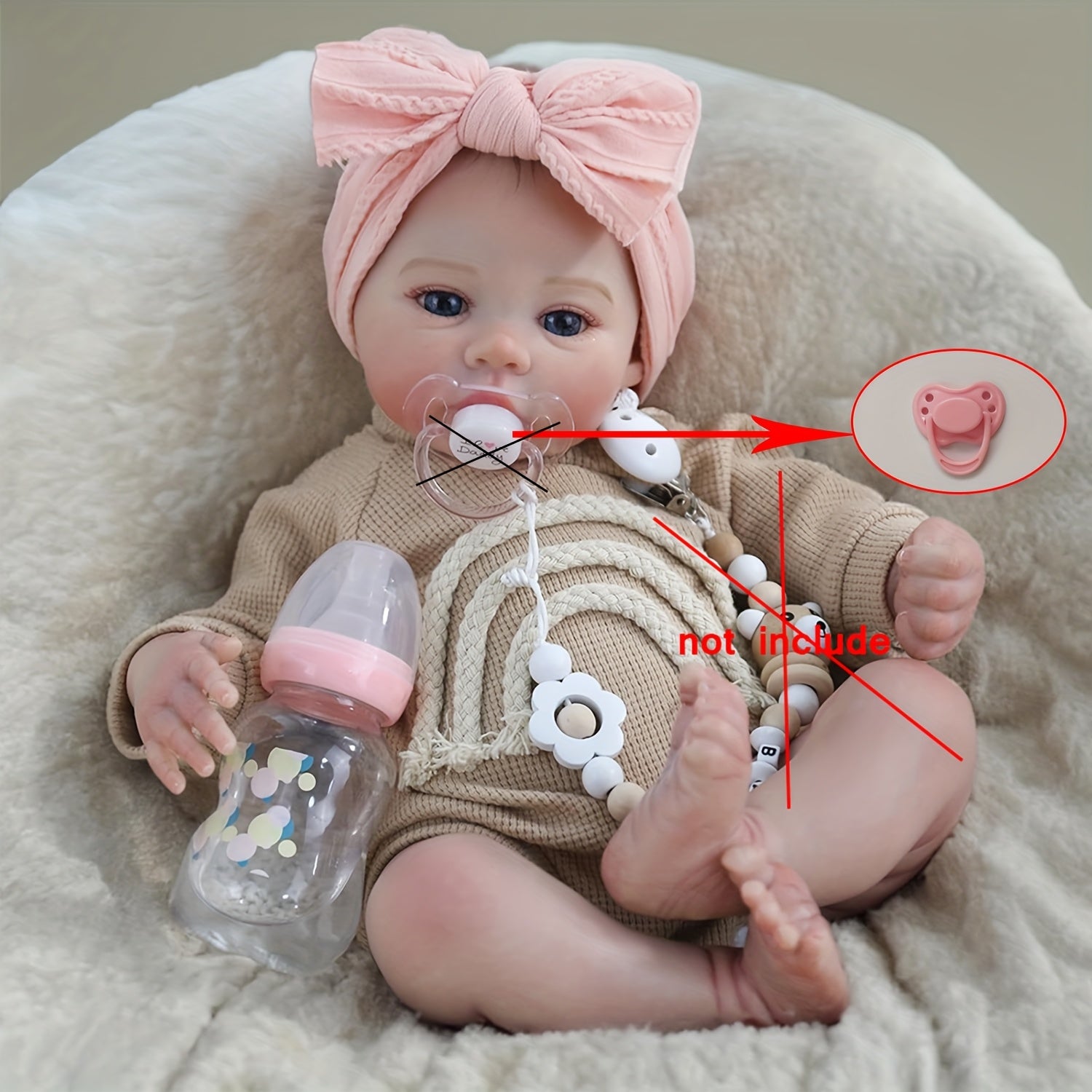 Adorable Doll 18 Lifelike Reborn Girl Doll Open Eyes
