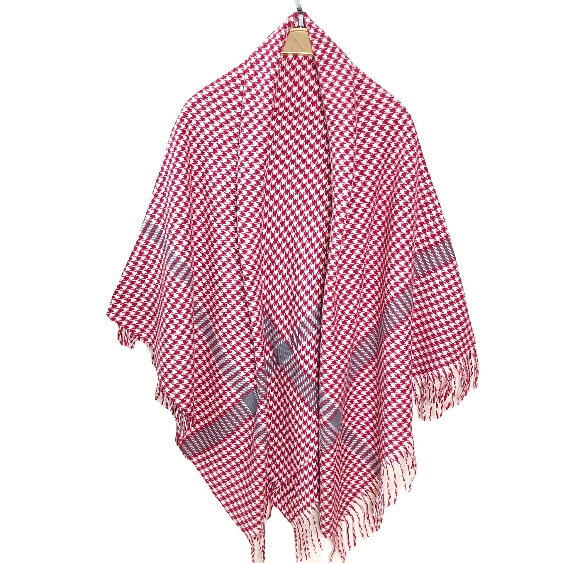 Houndstooth Shawl Blanket Scarf Warm Cashmere Wrap