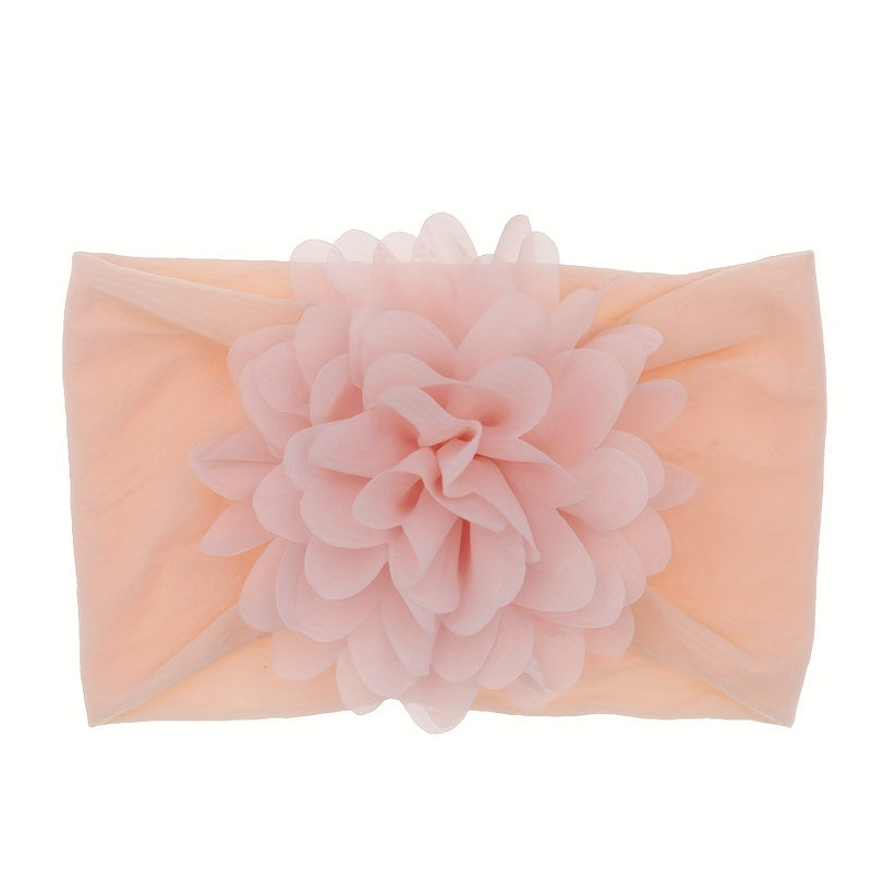 Chiffon Flower Nylon Headband for Baby Girls