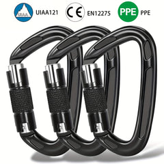 1pc 25KN Auto Lock Aluminum Carabiner Outdoor Climbing Camping Hiking Rescue