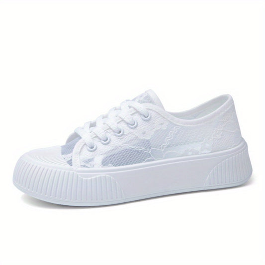 Breathable Mesh Flower Embroidery Shoes Casual Sneakers Women's Footwear