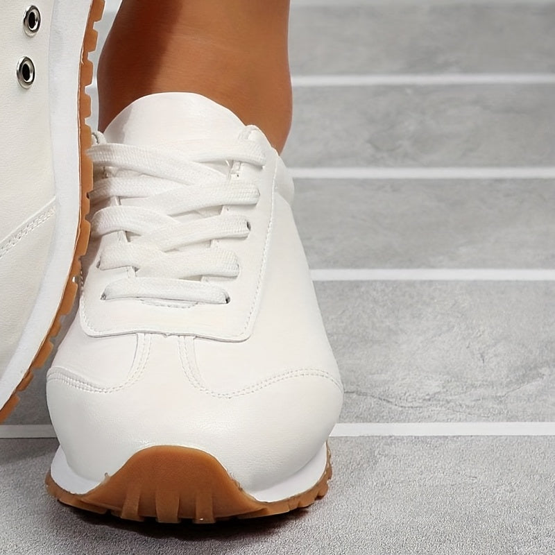 Women's Lace Up Sneakers Lightweight Low Top Trainers