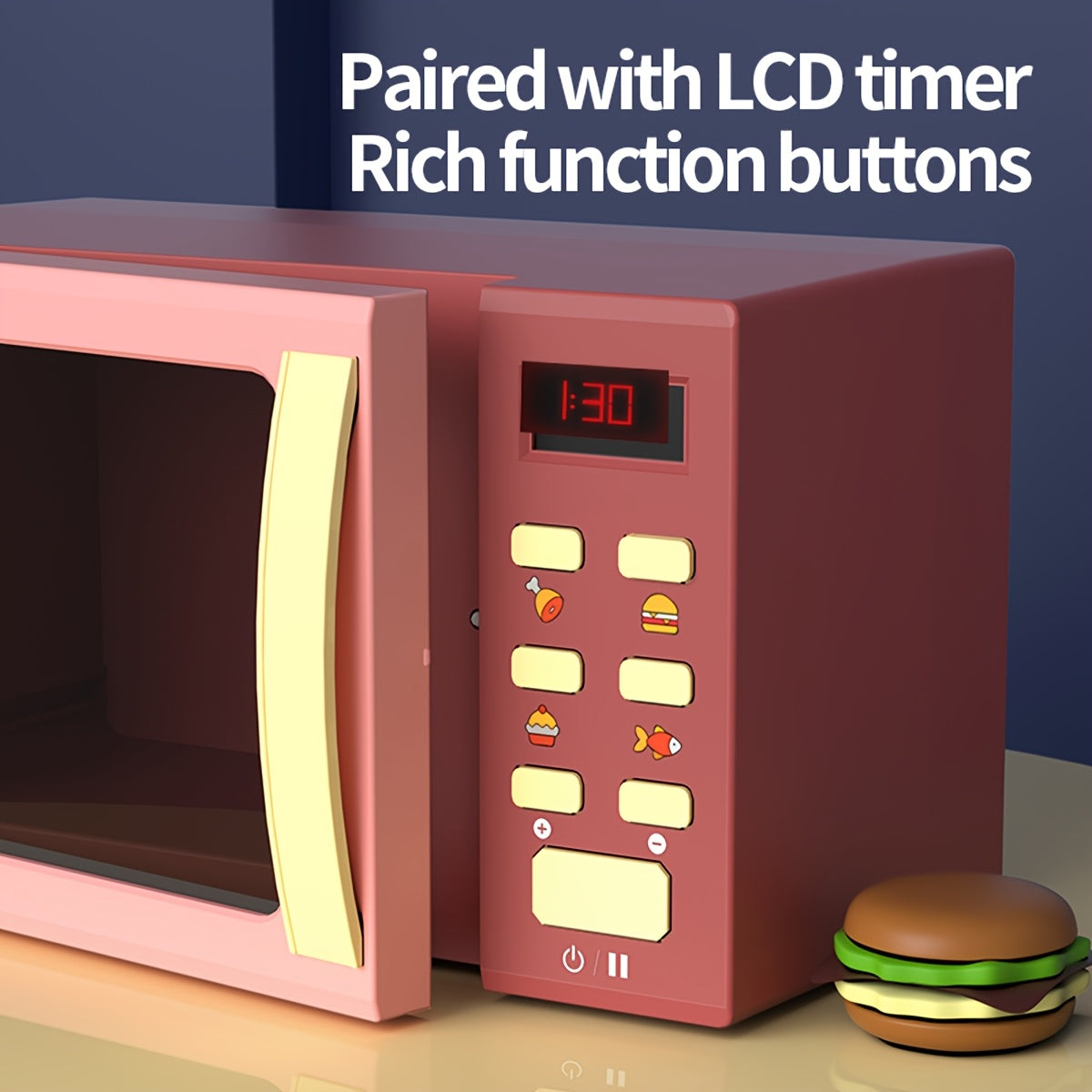 Kids Mini Kitchen Microwave Oven Set DIY Cooking Learning for Boys and Girls 3+
