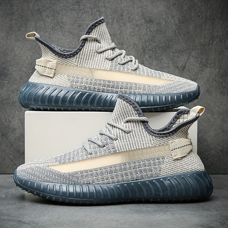Men's Slip On High Top Sneakers Lightweight Woven Knit Shoes