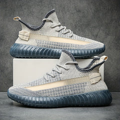 Men's Slip On High Top Sneakers Lightweight Woven Knit Shoes