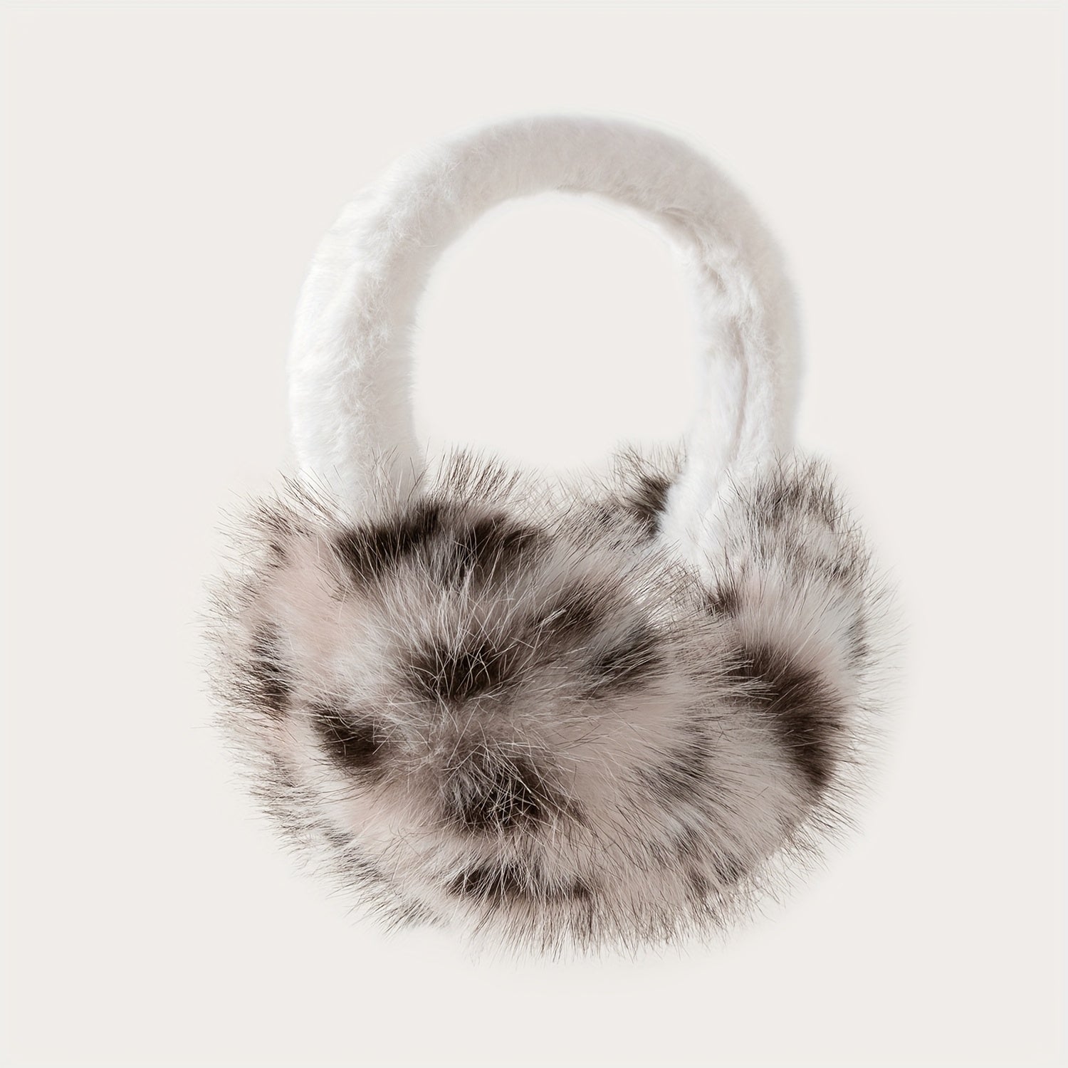 Women's Floral Pattern Ear Warmer Winter Ear Muff Soft Fur Interior