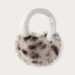 Women's Floral Pattern Ear Warmer Winter Ear Muff Soft Fur Interior
