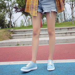 Women's Flat Canvas Shoes Low Top Lace Up Sneakers