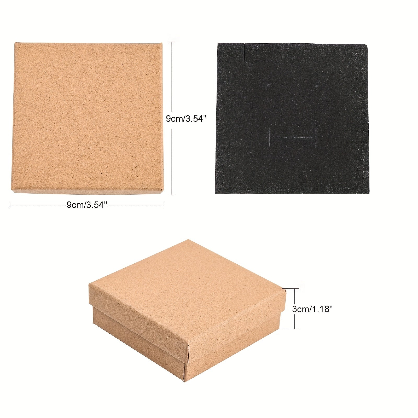 12pcs Cardboard Jewelry Boxes for Ring Tan Packaging Box