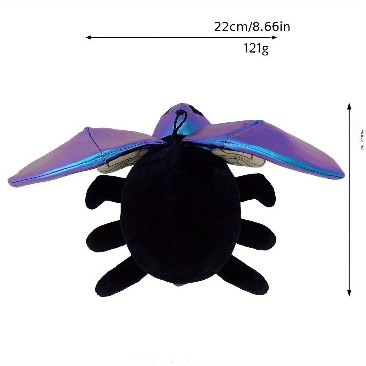 Pink Beetle Plush Toy with Purple Glitter Accents