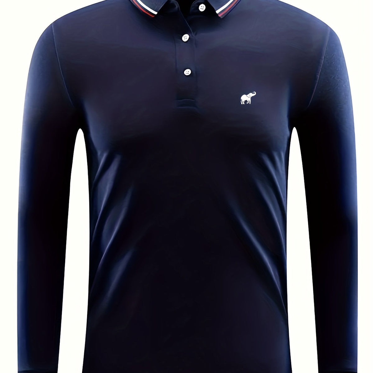 Elephant Print Men's Casual Button Up Long Sleeve Lightweight Polo Shirt