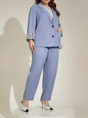  Cow Print Blazer & Pants Suit Set