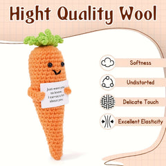 Crochet Carrot Plush Toy Orange Fabric Emotional Support Doll Positive Life Quot