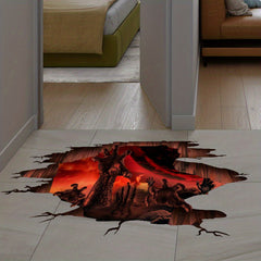 Halloween Decorative Wall Stickers Horror Skull Floor Decoration Self-adhesive