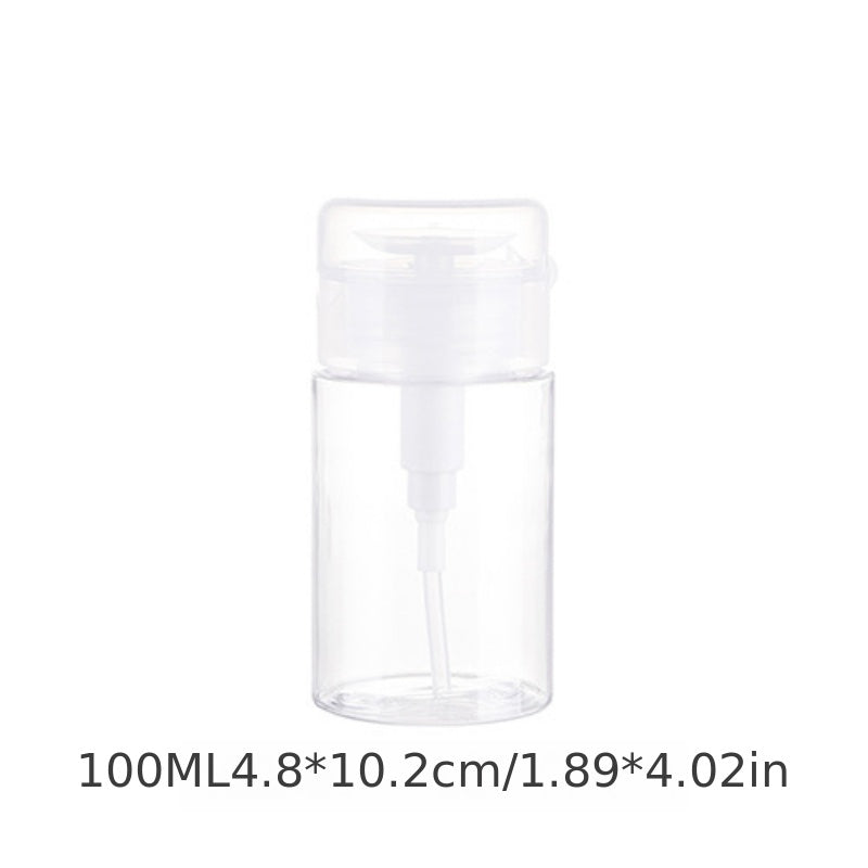 100 200 ml Nail Refillable Bottles Press Pump Dispenser Nail Art Polish Remover