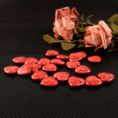 8pcs Red Heart Natural Stones Gravel Crystals Chip Quartz Healing Reiki Decor