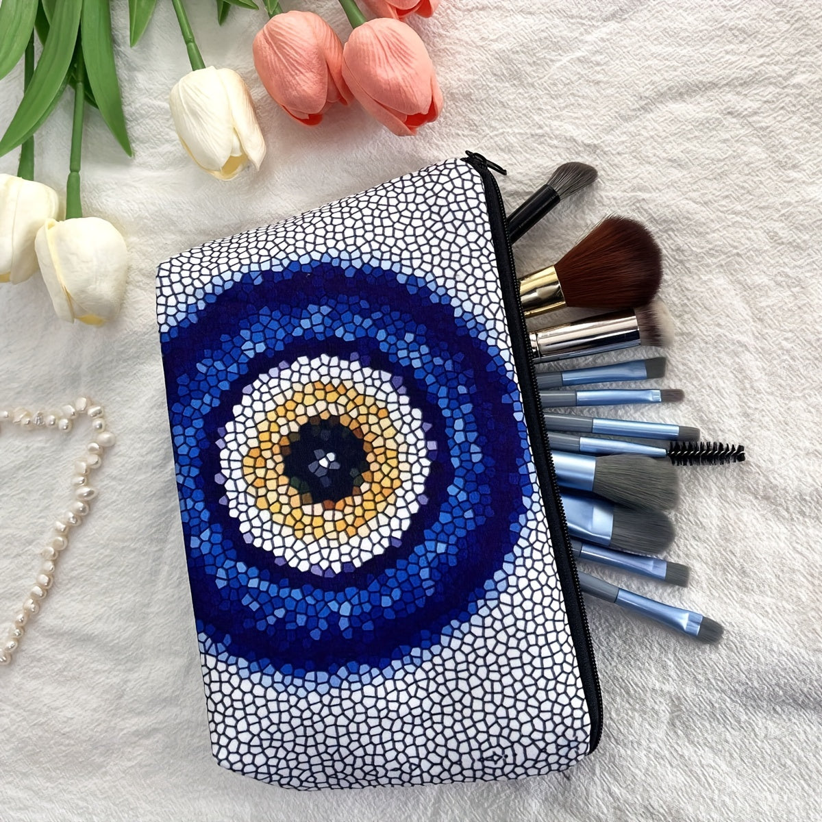 Evil Eye Pattern Makeup Bag Devil's Eye Cosmetic Storage Bag