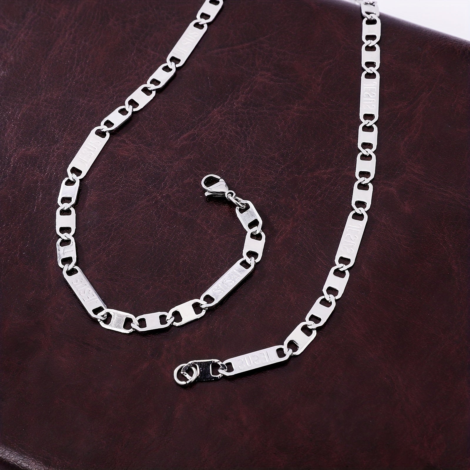 Men's Oval Shield Necklace Boys Hip Hop Chain
