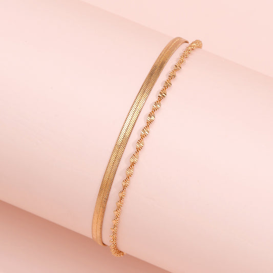 Temperament Chain Anklet Set Dainty Layered Adjustable Foot Chain