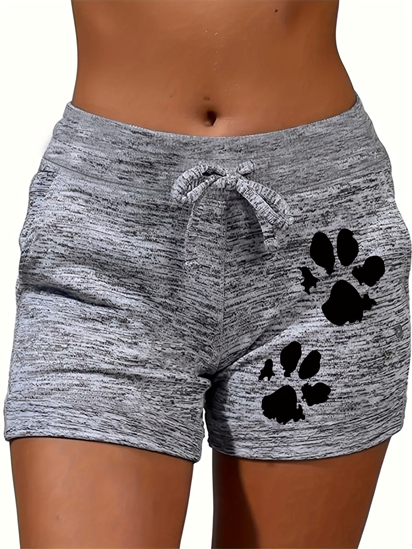 Graphic Print Drawstring Shorts Women's Clothing