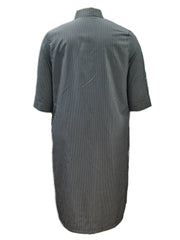  Stripe Print Button Up Half Sleeve Shirt Dress
