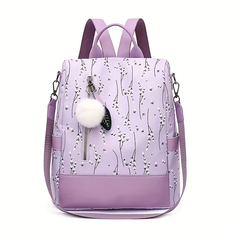 Casual Floral Backpack Large Capacity Travel Bag