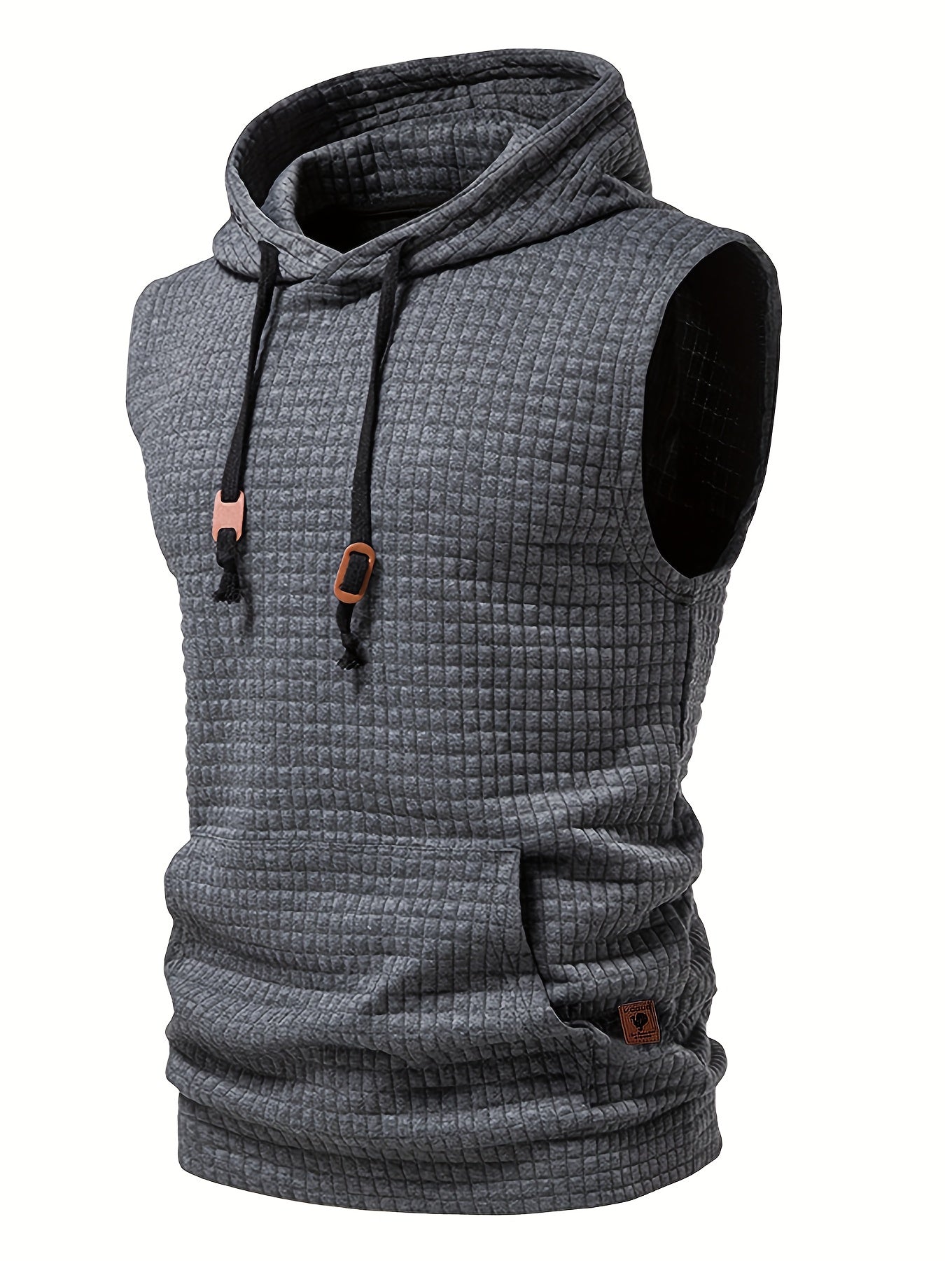 Men's Sleeveless Knit Hoodie Pullover Vest