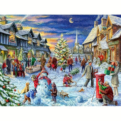 Christmas Snow View Cross Stitch Kit for Wall Decoration