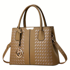 Stylish Tote Bag for Women Large Capacity PU Leather Handbag with Zipper