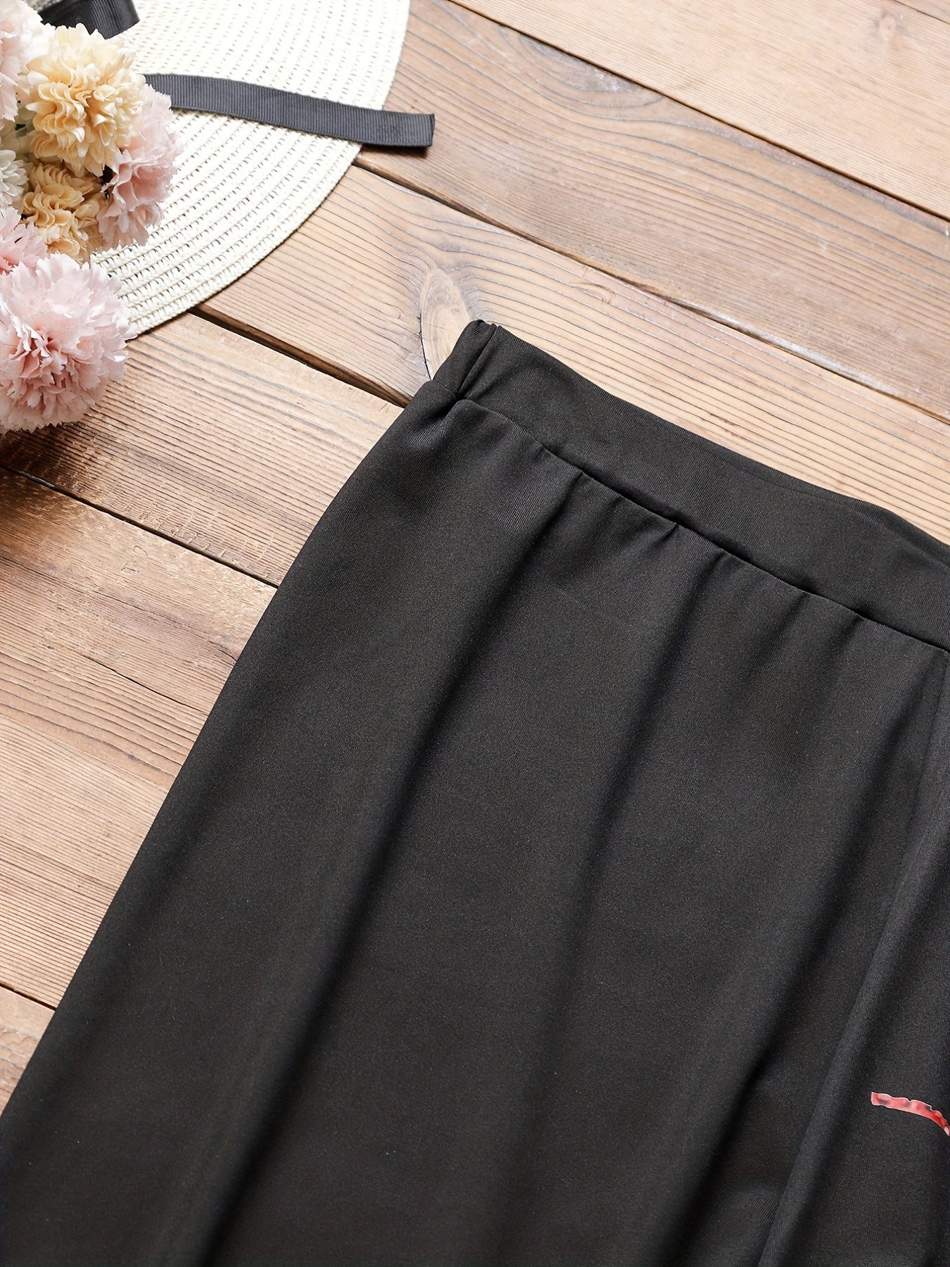 Women's Plus Paw & Letter Print Skinny Yogo Pants