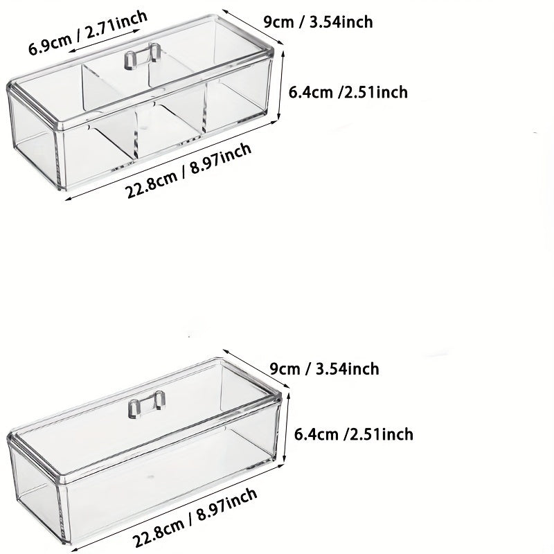 Cotton Swab Storage Box With Lid Transparent Cosmetics Storage