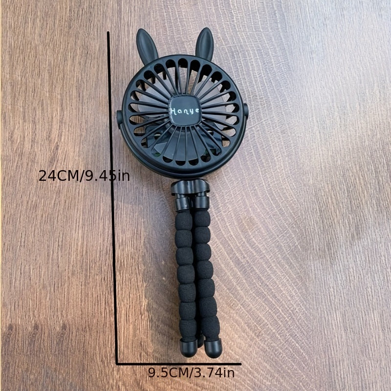 Rabbit Ear Fan USB Charging Portable Fan Octopus Mini Night Light Fan