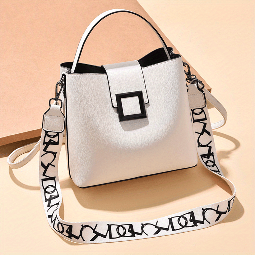 PU Leather Shoulder Bag Large Capacity Zipper Tote Handbag
