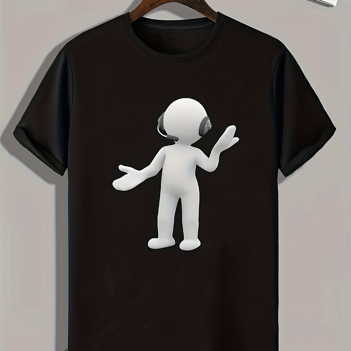Men's Little Statue Print T-shirt for Summer