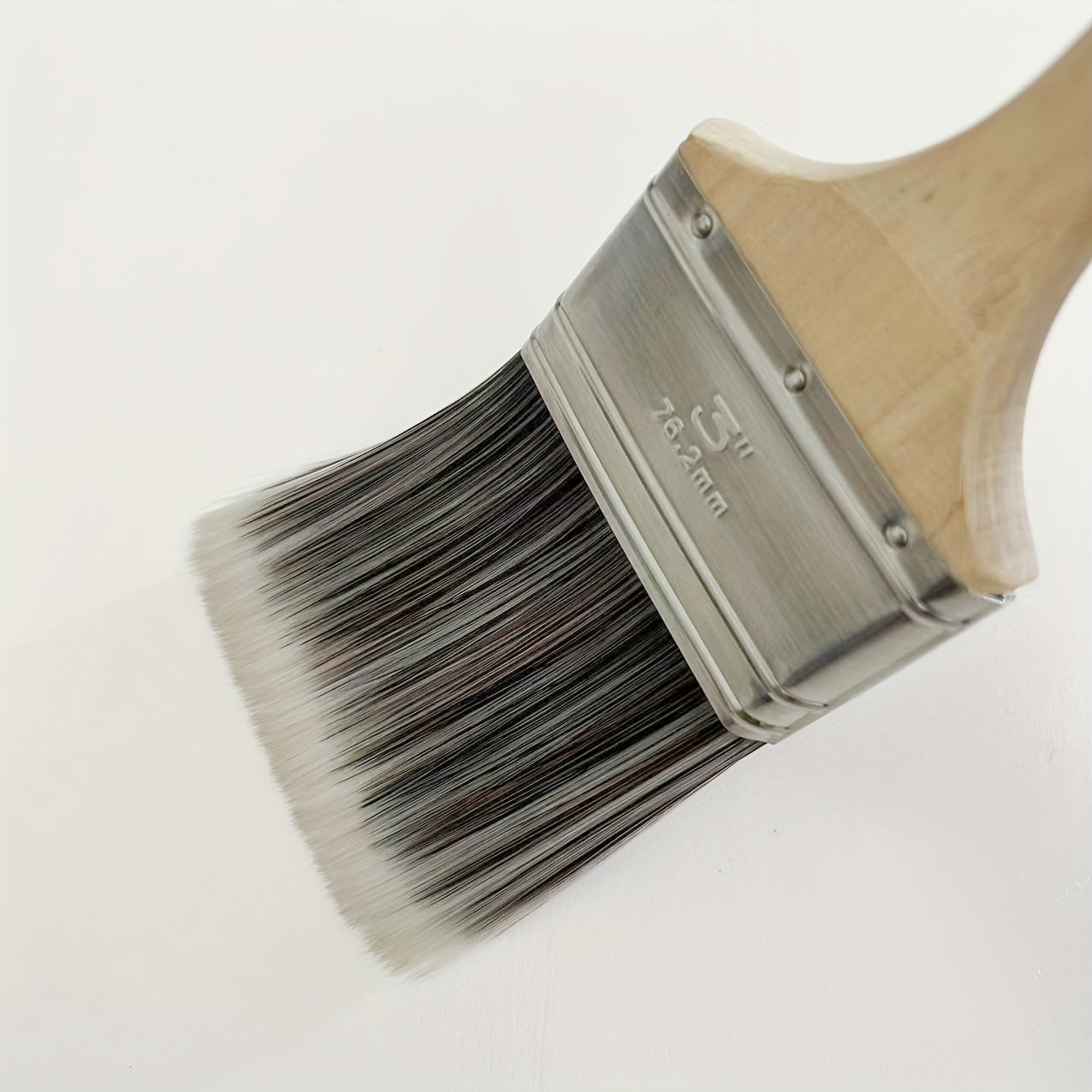 1pc 7.62cm Beavertail Handle Flat Paint Brush for Wall, Soft Filament