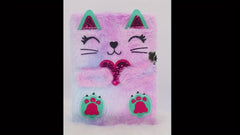 Love Heart Cat Lockable Journal Set Diary Stickers Mini Wallet for Teens