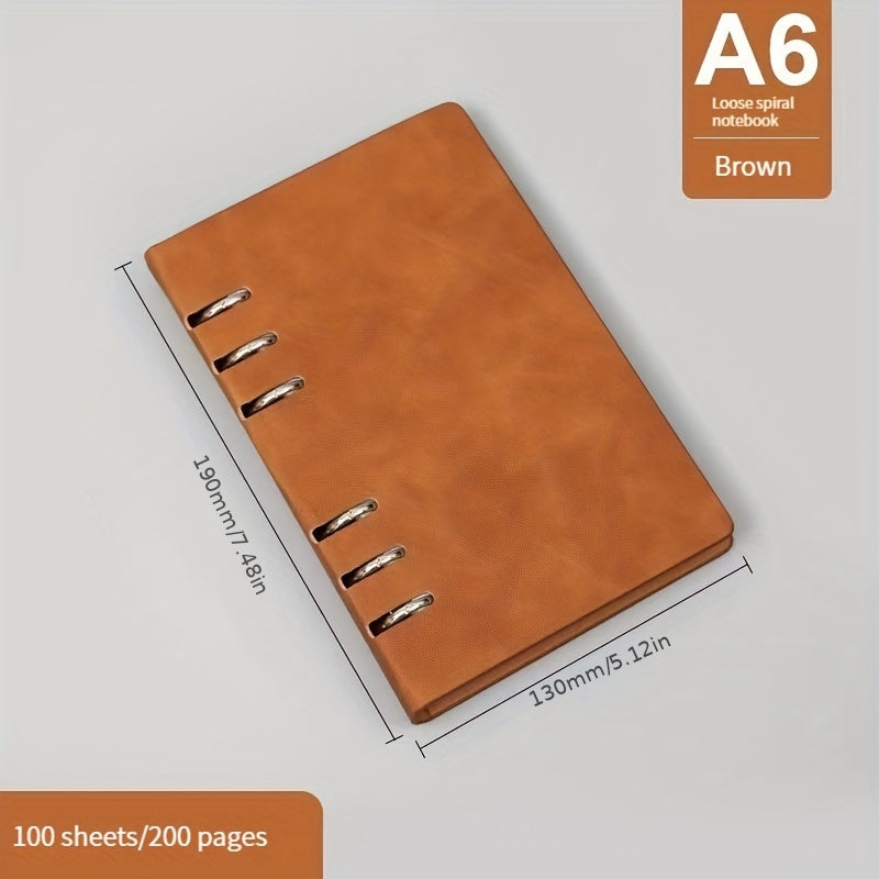 A6 Leather Loose leaf Notebook 200 Pages