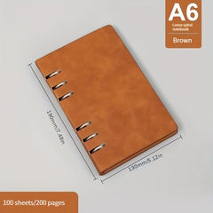 A6 Leather Loose leaf Notebook 200 Pages