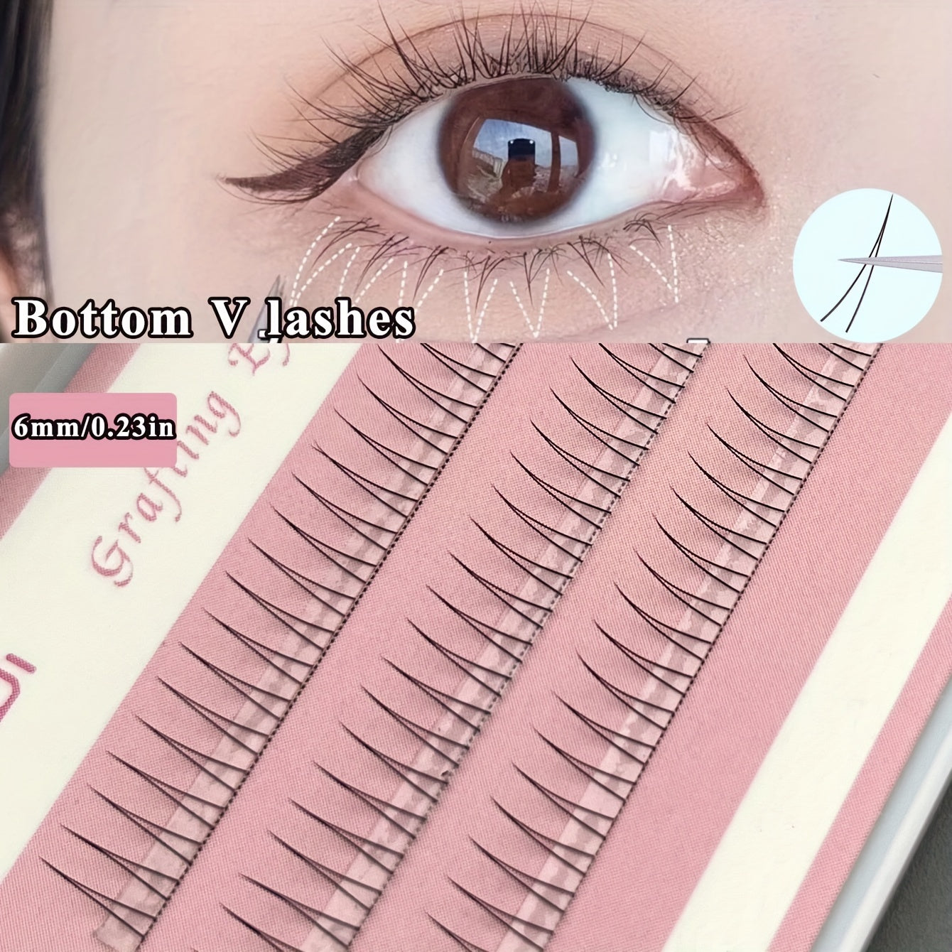 6mm Lower Lashes V Shape False Eyelashes Individual Lashes