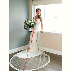 Long Tail Bridal Veil with Hair Comb Forest Style Wedding Accessory