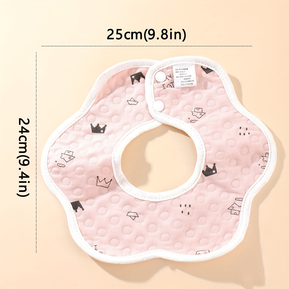 2pcs Baby Bibs 360 Rotating Flower Shape Feeding Bandan