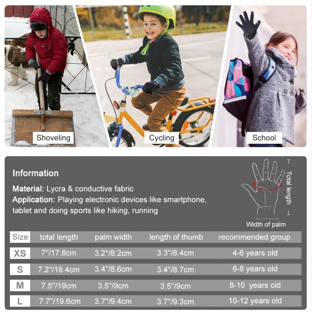 Kids Winter Gloves with Touch Screen & Reflective Designs