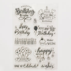 Word Cake Candle Balloon Transparent Silicone Stamp
