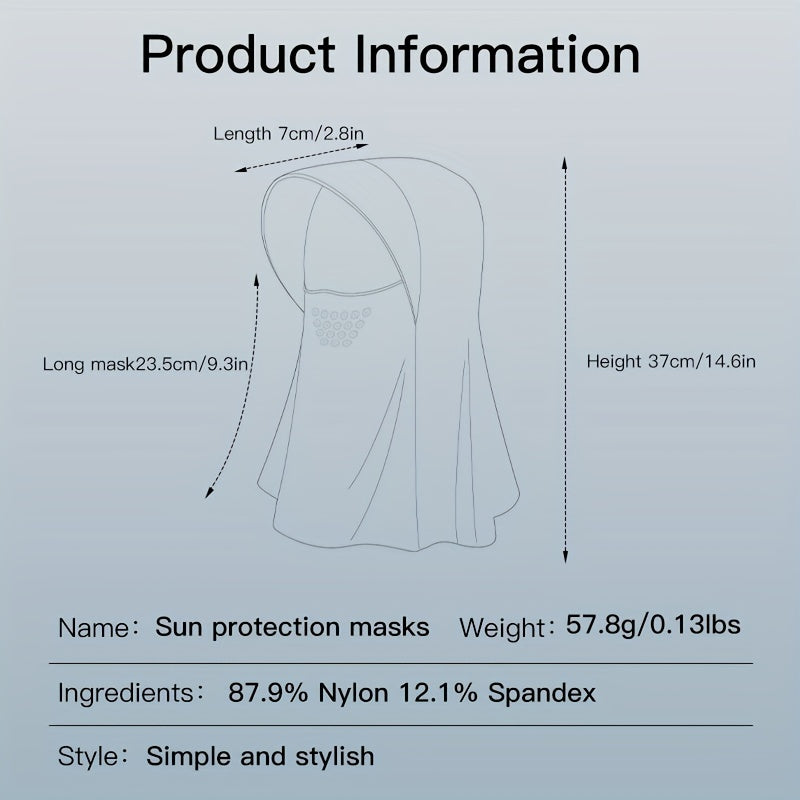 Sun Proof Hoodie Face Covering With Brim Mesh Ice Mask Neck Gaiter