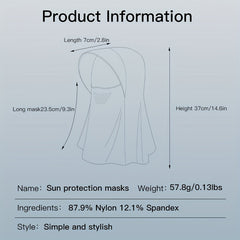 Sun Proof Hoodie Face Covering With Brim Mesh Ice Mask Neck Gaiter