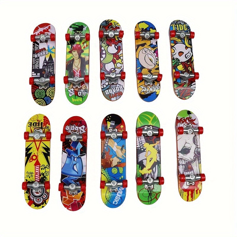 7pcs Finger Skateboard Puzzle Alloy Mini Skateboard Desktop Toy Gift