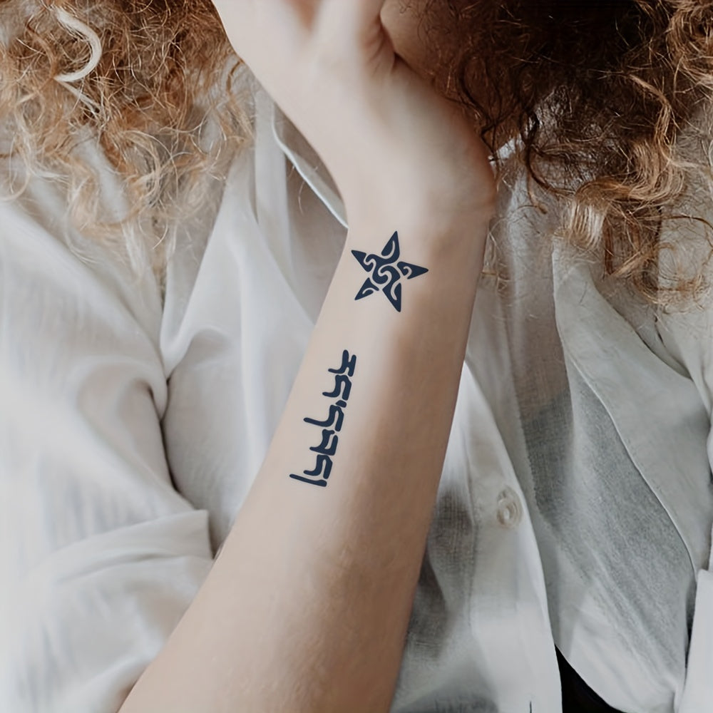 2 Sheets A4 Hollow Tattoo Stencils 1 Bottle Tattoo Dyeing Paste