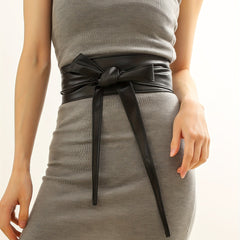 Vintage Bowknot Sash Belt PU Girdle Dress Belts Boho Cinch Waist Band