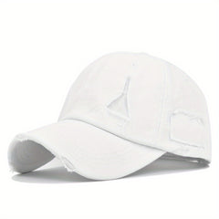 Ripped Baseball Cap Adjustable Cotton Dad Hat Casual Sun Hats