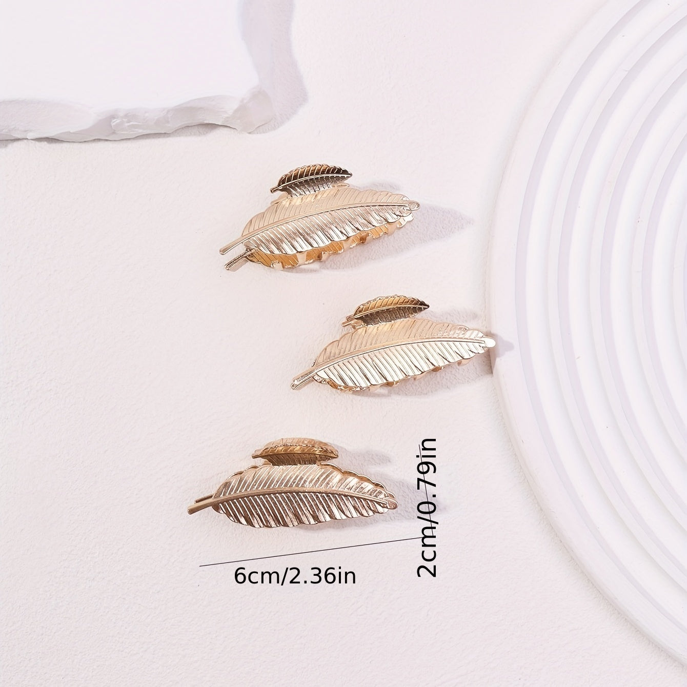 3pcs Leaf Shaped Hair Claw Ponytail Holder